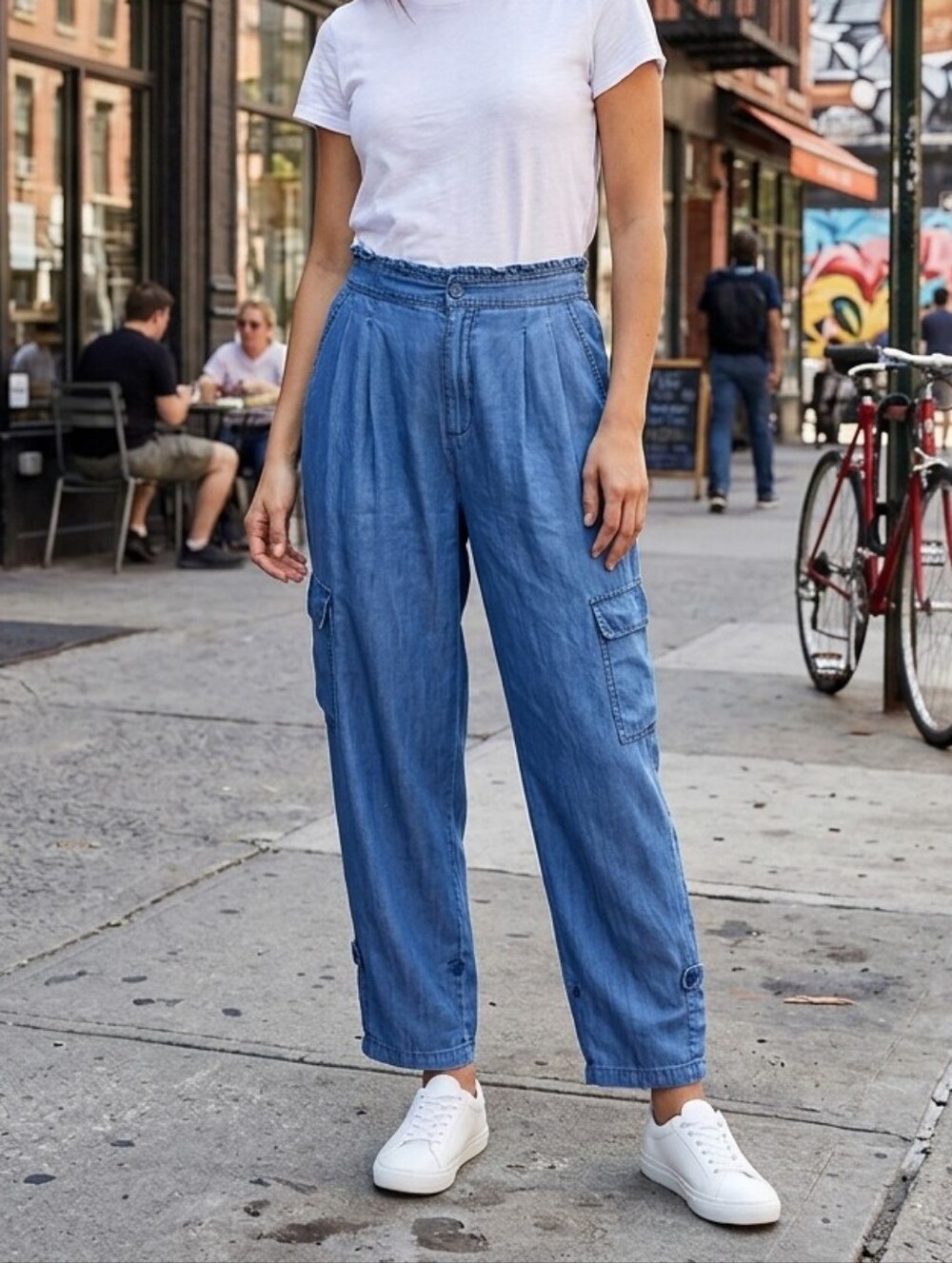 Highline Collective Blue Lyocell Drawstring Pants Women’s Medium Lightweight